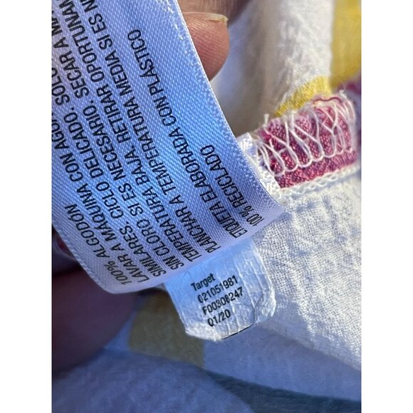 Ava & VIV muslin cotton vertical stripe cap sleeve button front collared top 14W - Picture 7 of 10